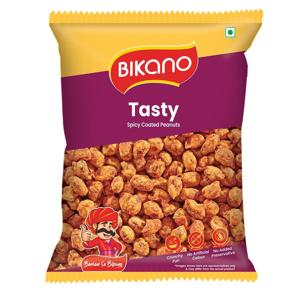 Bikano Tasty Spicy Crunchy & Roasted Snack | Premium Nutty Delight with Rich Spices | Perfect Munch for Any Time | Packed with Bold Flavors & Quality Ingredients – 200g