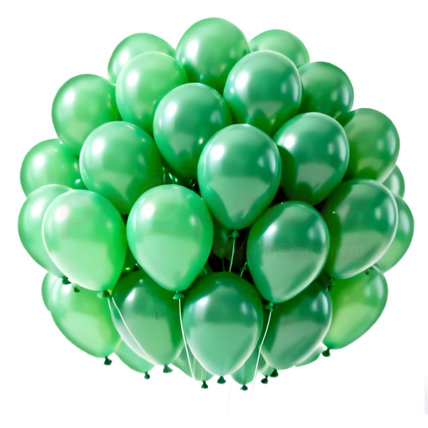 Propsicle Green Metallic Latex Balloons Pack of 50 for Jungle Safari Theme Birthday Decoration, Kids Party, Picnic Setup, Festival Decor, Bachelorette Decoration, Supports Air & Helium