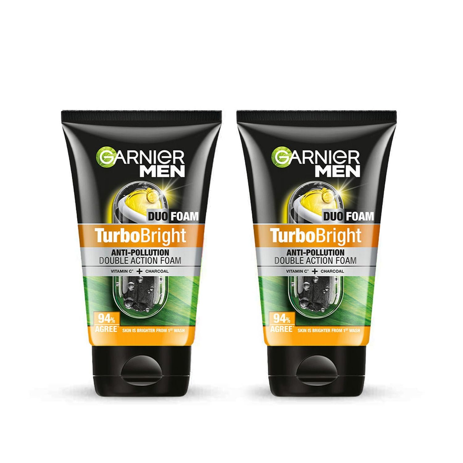 Garnier Men, Face Wash, Brightening & Anti-Pollution, TurboBright ( Pack of 2 )