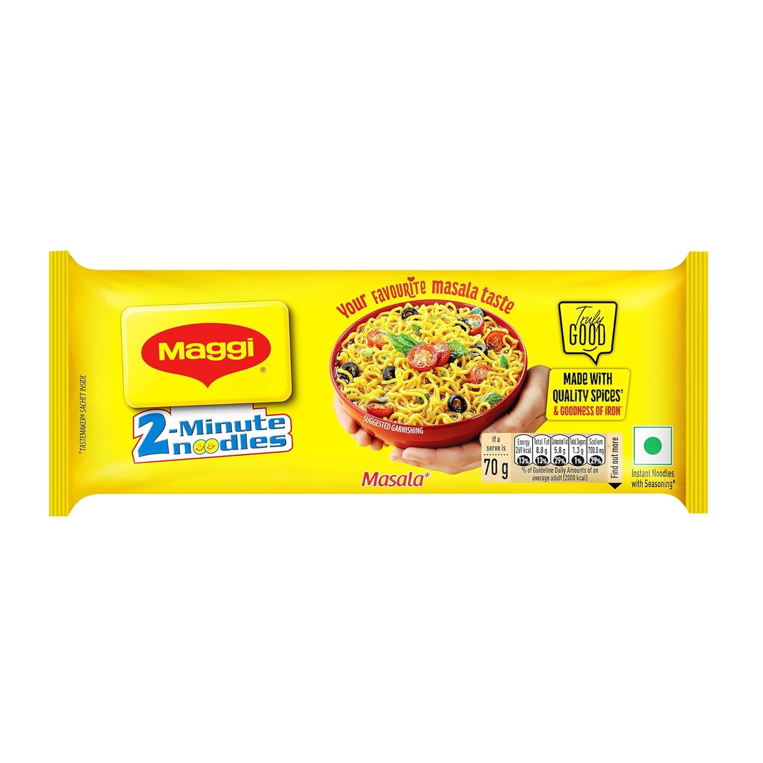 MAGGI 2-Minute Instant Noodles, Favourite Masala Taste, Masala Noodles With Goodness Of Iron