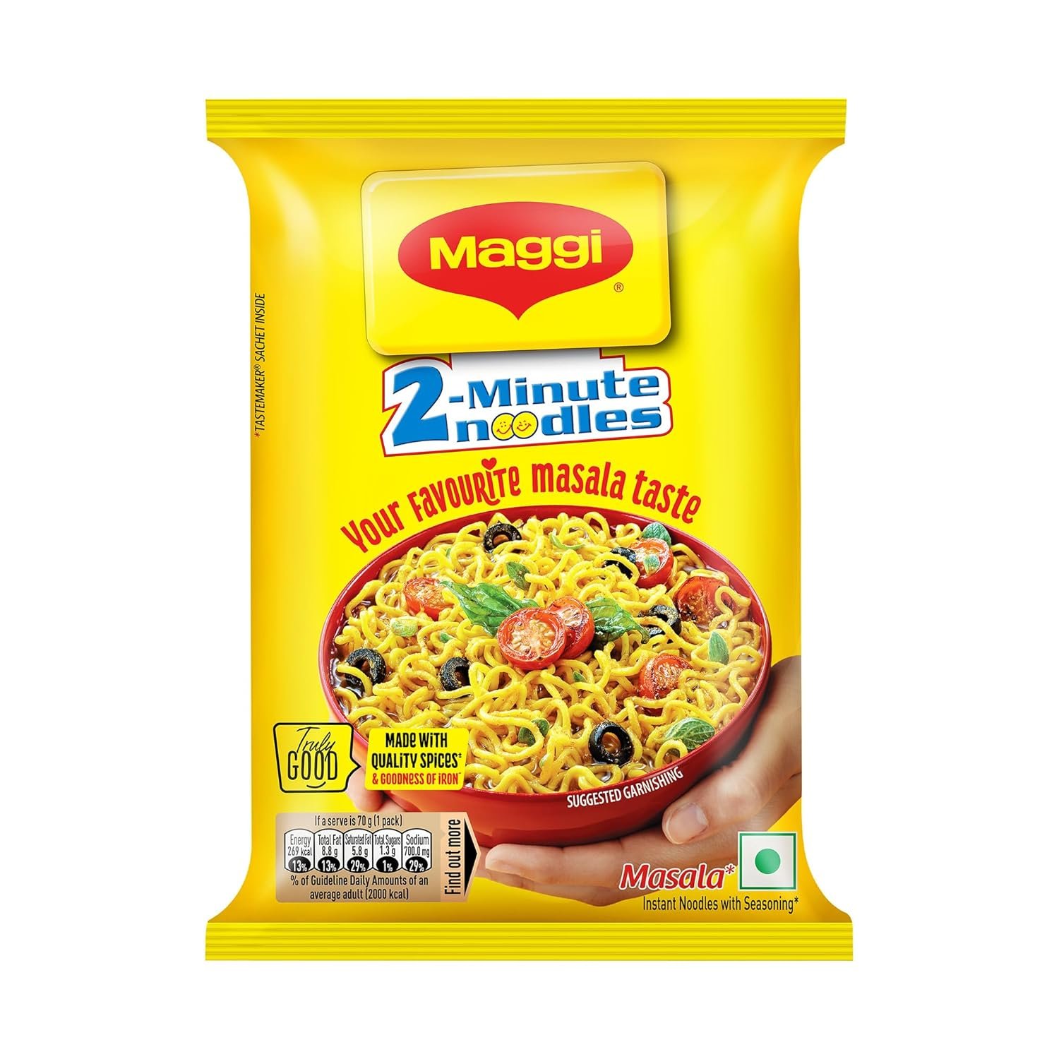 MAGGI 2-Minute Instant Noodles, Favourite Masala Taste, Masala Noodles With Goodness Of Iron,