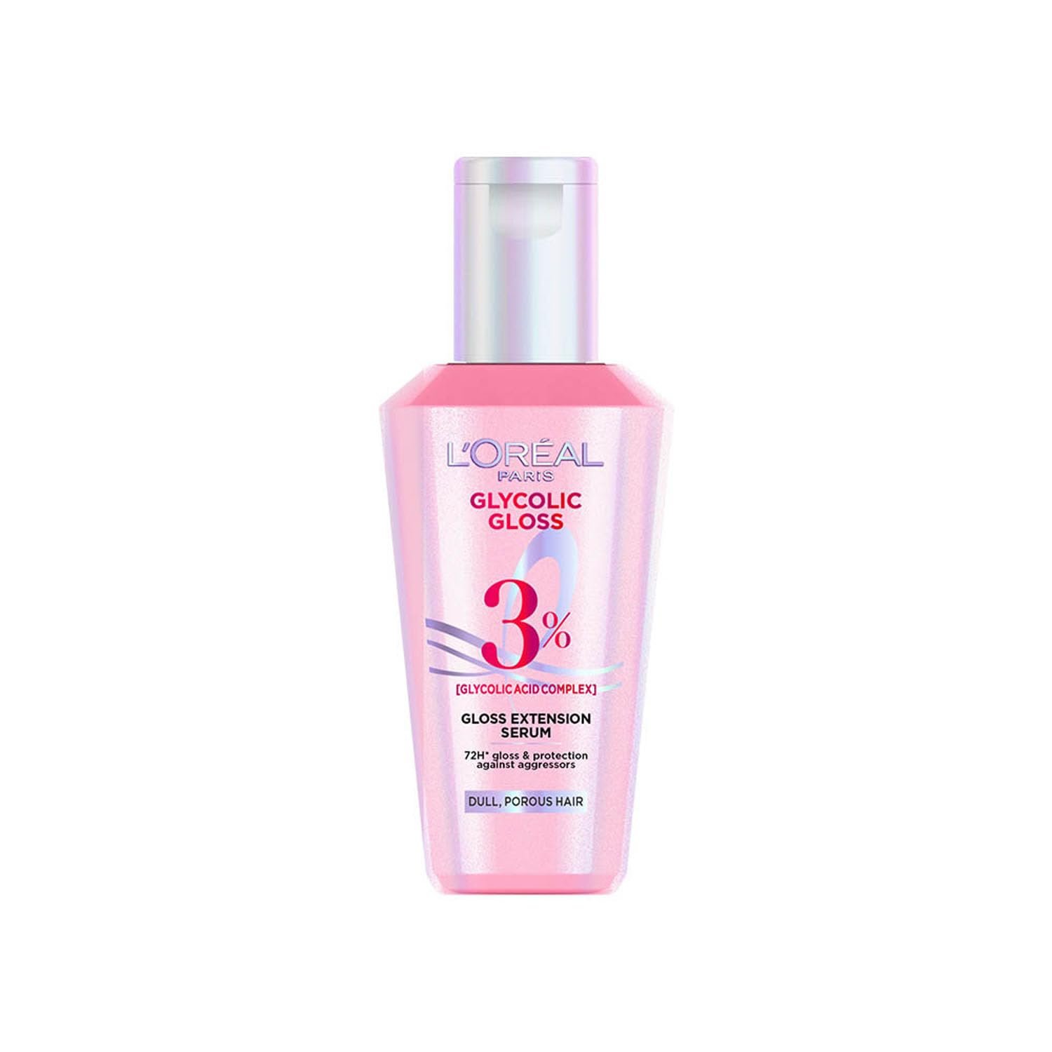 L'Oréal Paris Glycolic Gloss Serum, powered by Glycolic Acid, for dull hair, gives 72H Shine & improves hair quality, 80ml