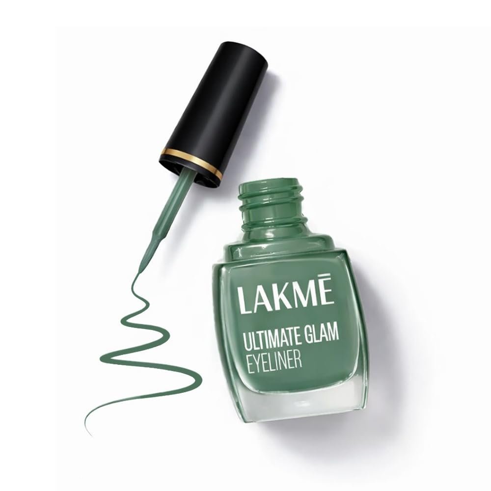 Lakme Ultimate Glam Eye Liner, Semi Matte, Quick drying, Water resistant & Smudgeproof Eye Liner, Blue, 9ml